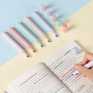 Ensemble de surligneurs créatifs à pointe souple pour étudiants, marqueurs colorés, papeterie, 4 couleurs/ensemble - Product Image 1