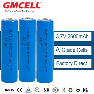 โรงงานแบตเตอรี่ 18650 แบตเตอรี่ 2600mAh 3.7V Li-Ion เกรด A ความจุจริง 1000+ รอบการใช้งาน - Product Image 1