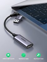 Tarjeta Capturadora de Video UGREEN 4K HDMI a USB-A/USB-C, Tarjeta de Captura HDMI Full HD 1080P USB 2.0 para Grabación de Video y Audio
