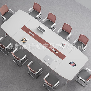 โต๊ะประชุมกวนเซิง ขนาด 1.8ม.-3.2ม. โต๊ะประชุมสำนักงานทรงสี่เหลี่ยมทันสมัย พร้อมปลั๊กไฟฟ้า สำหรับ 6 คนขึ้นไป - Product Image 3