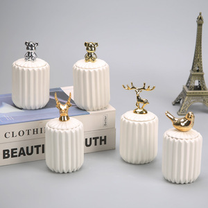 Nordique créatif mariage accompagnant cadeau émaillé en céramique artisanat galvanoplastie stockage pot ménage décoration Vase - Product Image 3