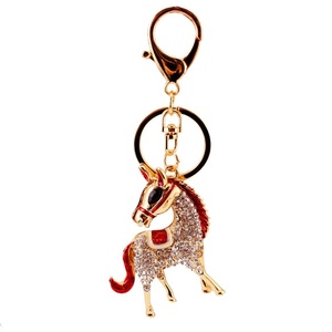 2026 Souvenirs Cute Rhinestone Embellished Colorful Little Horse Keychain Zinc Alloy Animal Accessory Bags and Keychains Model - Product Image 5