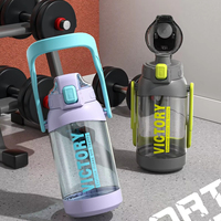 Bouteille d'eau de sport 1200 ml avec support pour téléphone, revêtement anti-fuite, PC sûr, réutilisable, pour boire directement, camping, gym, compatible lave-vaisselle