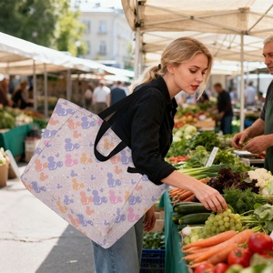 Nueva Llegada, Bolsas de Compras Reutilizables de Lona con Diseño Personalizado de Marca de Lujo Hawaiana, Bolsas de Viaje, Bolsa de Compras Impermeable - Product Image 6