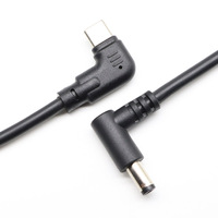PD Tipo. c-maleelbow DC5.5 * 2,1 Macho Codo Laptop PD 9V 12V 15V 20V100W 3A Cargador rápido Usb Tipo-c Macho a 5521 Potencia