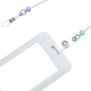 Custom Retractable Badge Reel with Beaded Lanyard & <b>Keyring</b> - DIY ID Card Holder for Nurses & Professionals - Product Image 3