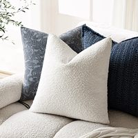 Fancy Farmhouse Textured Boucle Housses de coussin Housse de coussin Housse de coussin Blanc