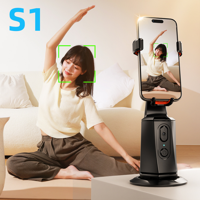 Auto AI Tracking Gimbal Stabilizer Camera Tripod Selfie Stick 360° Rotating Phone Holder Remote for Phone Shooting Mobile Phones