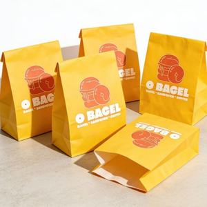 Bolsas de Papel Kraft Blancas Antigrasa Desechables al por Mayor con Logotipo Personalizado, Impresión con Materiales Reciclados para Pan, Donuts y <span class=keywords><strong>Bagels</strong></span> - Product Image 1