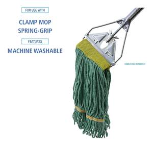 Tête de balai serpillère Boardwalk BWK501GN 5 pouces verte en coton/fibre synthétique, conception rectangulaire compacte pour usage domestique - Product Image 4