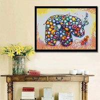 Kit de Peinture Diamant 5D en Gros Style Japandi Minimaliste Éléphant, Mosaïque Carrée, Décoration Murale Chambre, Pièce d'Art