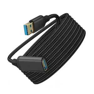 Nilon kepang 5Gbps USB3.0 USB 3.0 ekstensi Data laki-laki ke perempuan Kabel kotak logam Transfer Kabel 1M 1.5M 2M 3M 5M