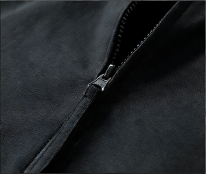 Veste zippée à panneaux déstructurés, style Cleanfit, unisexe, hiver, nouvelle coupe décontractée américaine, col rabattu, blouson vintage - Product Image 4