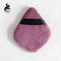 Esponja de algodón con acabado aterciopelado, suave, rosa, con logotipo personalizado, corrector de maquillaje, forma triangular, súper suave, portátil, aplicador de polvo.