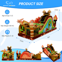 Château gonflable PVC de haute qualité avec toboggan, thème dragon/dinosaure, parcours d'obstacles gonflable personnalisé pour enfants