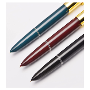 Caneta Tinteiro Luxuosa Eacajess <span class=keywords><strong>Hero</strong></span> com Tinta Preta, Capô de Aço Inoxidável Banho de Ouro, Caneta Gel de 0.7mm para Promoção Empresarial - Product Image 6