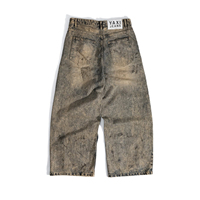 YAXI ODM OEM Jeans Baggy Vintage Personnalisés Effet Délavé Jambe Large Streetwear en Denim pour Hommes
