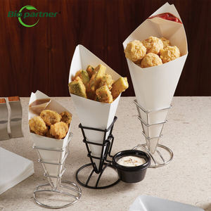 Boîte à crêpes gaufres à bulles porte-papier cône conteneur frites poulet popcorn cône avec poche trempette - Product Image 4