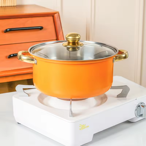 Conjunto de Panelas de Aço Inoxidável para Cozinha, 10 Peças, Panela de Sopa Laranja, Panelas de Casserole - Product Image 4