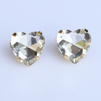 Bling coeur strass cristal laiton chaussure dentelle Clips bottes décorations chaussures breloques baskets accessoires