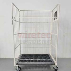 Carro de Logística Plegable de Metal Vatek con 4 Ruedas de PU, Estructura de Malla con Recubrimiento en Polvo, para Uso en Almacenes y Supermercados - Product Image 1
