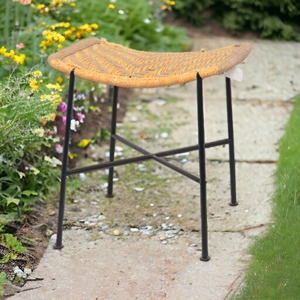 Siège en bois tissé à la main personnalisable avec tabouret à cadre en métal intérieur extérieur maison hôtel restaurant parc centre commercial cuisine salon - Product Image 6