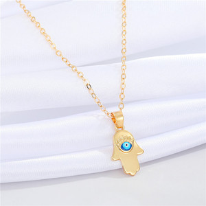 Bijoux transfrontaliers européens et américains, collier turc avec pendentif œil bleu et palmier émaillé, chaîne d'exportation pour femmes - Product Image 5
