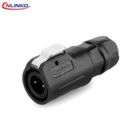 Connecteur circulaire tout plastique CNLINKO LP12 M12, étanche IP68, avec connecteurs mâle et femelle Push-Pull