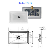 Module de lecteur de codes-barres 2D intégré USB TTL RS232 fabriqué en Chine, 1280 x 800 CMOS, lecteur de codes QR pour intégration OEM XT206H2