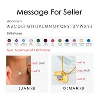 Kalung Nama Kustom EManco DIY dengan Inisial, Liontin Batu Kelahiran Berkilau, Hadiah Wanita, Grosir, Dropshipping