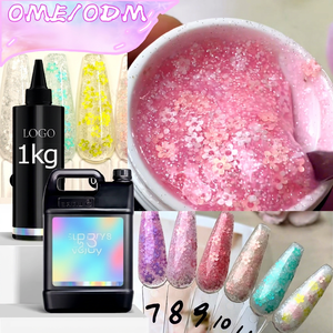 Hema & TPO Free Flowers Gel <b>Nail</b> Builder Natural Flower Sequins <b>Nail</b> Gel Glitter Sequins Soak Off UV Gel Builder <b>Extension</b> <b>Nails</b> - Product Image 1