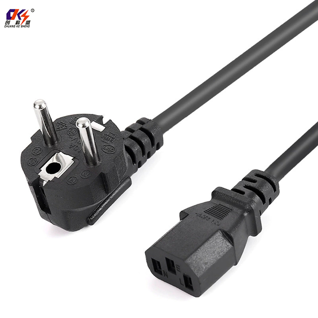 OEM Factory Custom 1M 2M 3M 5M EU Standard C13 Connector Power Cord Charging AC Power Cable for Electric Computer