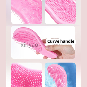 <span class=keywords><strong>Brosse</strong></span> à cheveux démêlante douce anti-statique en ABS avec logo personnalisé pour femmes, pour cheveux raides, bouclés, secs ou mouillés - Product Image 3