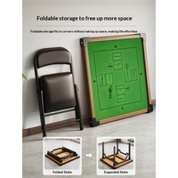 Table pliante double usage pour repas et mahjong avec panneau, table de jeu de société manuelle Guandan pour petites maisons