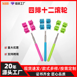 Telescopic <b>Roller</b> Massager Stainless Steel Body Massage Tool Full Body Relief <b>Exercise</b> Meridian Unblocking Daily Use - Product Image 5