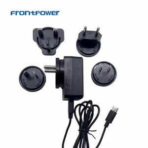 Adattatori Frontpower US EU UK AU INDIA PLUG BIS 12v 0.5a adattatore intercambiabile con certificato UL CE GS BIS