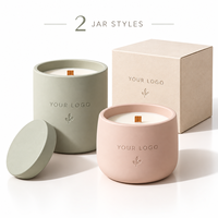 Vente en gros de bougies parfumées en cire de soja dans un pot en céramique personnalisé avec logo de luxe, huile végétale naturelle, mèche en bois, avec boîte cadeau