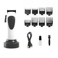 Alat Cukur Rambut dengan Panjang Batang yang Dapat Disesuaikan, Baterai 4000mAh yang Kuat, Kit Alat Cukur 8000RPM, Kabel USB, untuk Penggunaan Tukang Cukur