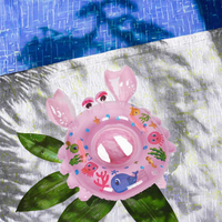 Niedlicher Rosa PVC-Pool-Schwimmreifen mit Sitz, Anpassbarer Beliebter Aufblasbarer Baby-Schwimmring, Kinder-Schwimmreifen für Kinder auf Lager