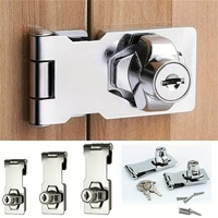 Cadenas de sécurité en acier inoxydable pour usage domestique, fermoir de porte de tiroir, pour boucle, vis, boulon anti-effraction, boîte en carton emballée