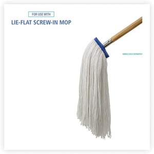 Boardwalk BWK724RCT 24 Onzas Cabezal de Mopa Plana de Rayón Blanco con Extremos Cortados para Uso en Húmedo, 12 Unidades/Caja - Product Image 4