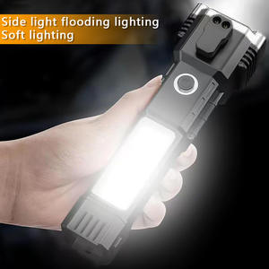 Lampe torche LED ABS étanche rechargeable par USB, marteau de sécurité, brise-vitre d'urgence, outil d'autodéfense, faisceau réglable - Product Image 2