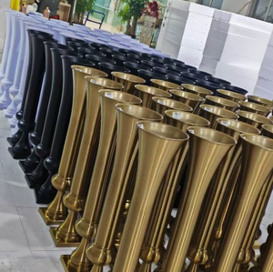 Nuovi Vasi Alti in Metallo Dorato 2027, Supporti per Fiori Artificiali, <span class=keywords><strong>Centrotavola</strong></span> in Metallo per Matrimoni e Feste - Product Image 1
