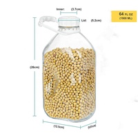 Bouteille en verre de 64 oz (2000 ml) pour lait, laitier ou jus, avec bouchons – Vente en gros