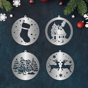 Tùy Chỉnh Cắt Laser Kim Loại Tường Nghệ Thuật Trang Trí Nội Thất Khắc Laser Kim Loại Treo Giáng Sinh Trang Trí - Product Image 5