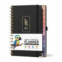 Planificateur de gestion du temps en gros format A5 avec bande élastique et coins métalliques, planificateur pour étudiants, usine d'origine