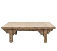 Table basse en bois d'orme naturel vieilli, style rustique vintage, petite table basse Dongbei