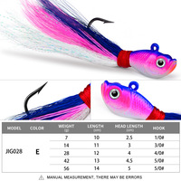 7g-56g Bucktail Jig Head Haken mit Feder Salzwasser Angelhaken Bucktails mit Bucktail Hook Lead Lure
