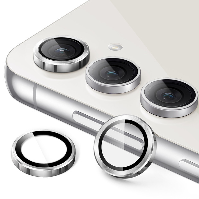 Camera Lens Protector for Samsung Galaxy S23 FE 6.4-Inch, 9H Tempered Glass Metal Individual Ring Cover