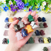 Großhandelspreis 30mm Natürlicher Mischquarz Amethyst Kristalle Heilende Halbedelsteine Geschnitzter Geist für Halloween-Dekoration